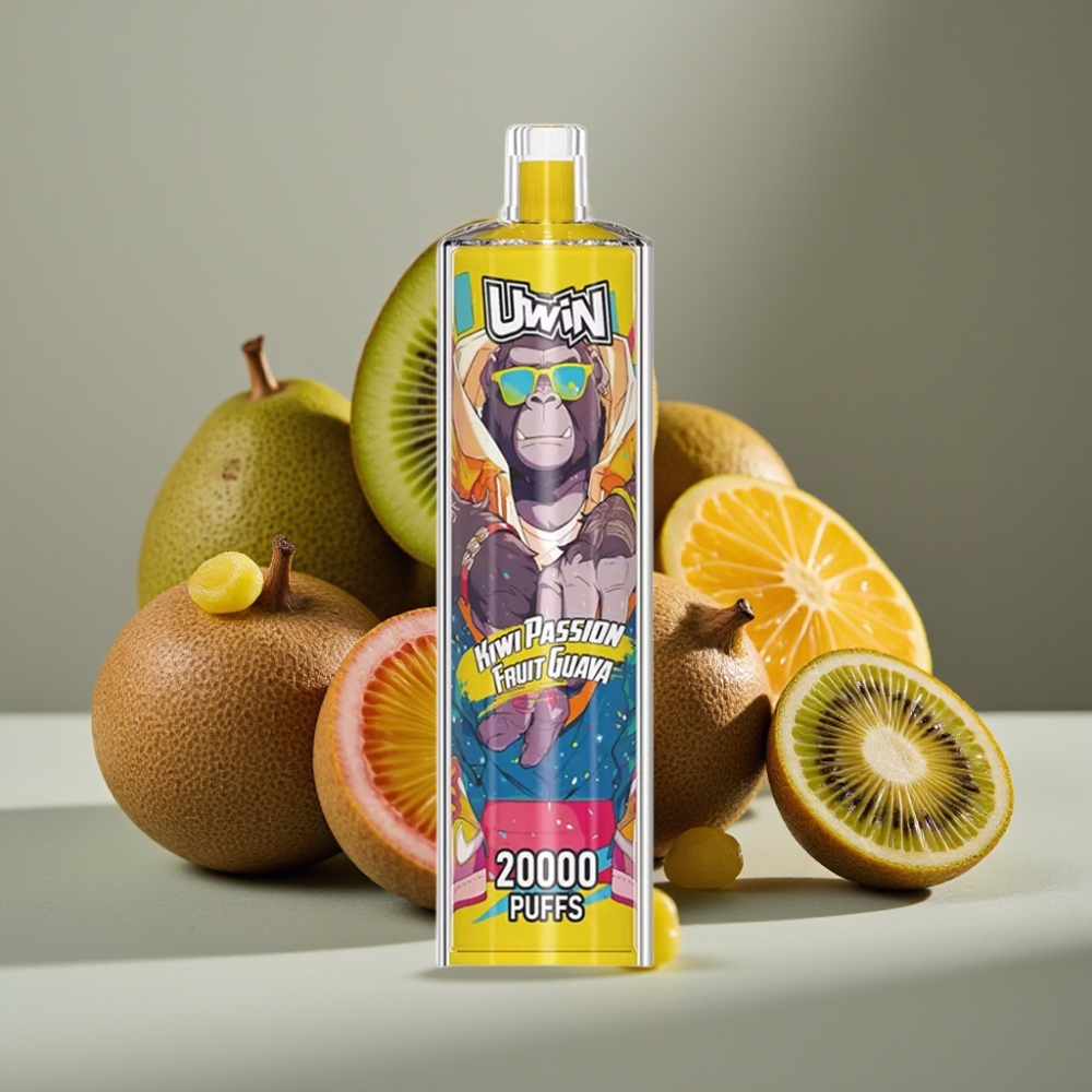 Uwin Shisha Hookah Crystal 20000 Puffs Kiwi Passionsfrukt Guava 0-5% Nikotin 22ml 650mAh Type-C Mesh Coil