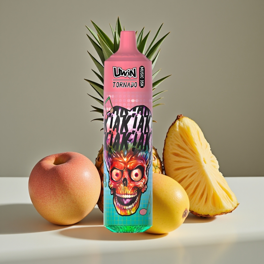 Uwin Tornado 35K Music Engångsvape Persikomango Ananas – 35 000 puffar, 600mAh, Type-C