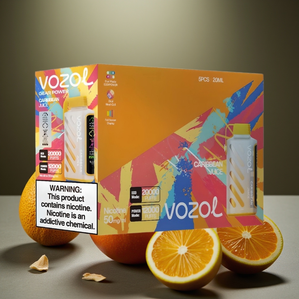 VOZOL Gear Power 20000 Puffs Caribbean Juice 20mL 5% Dual Mesh Coil