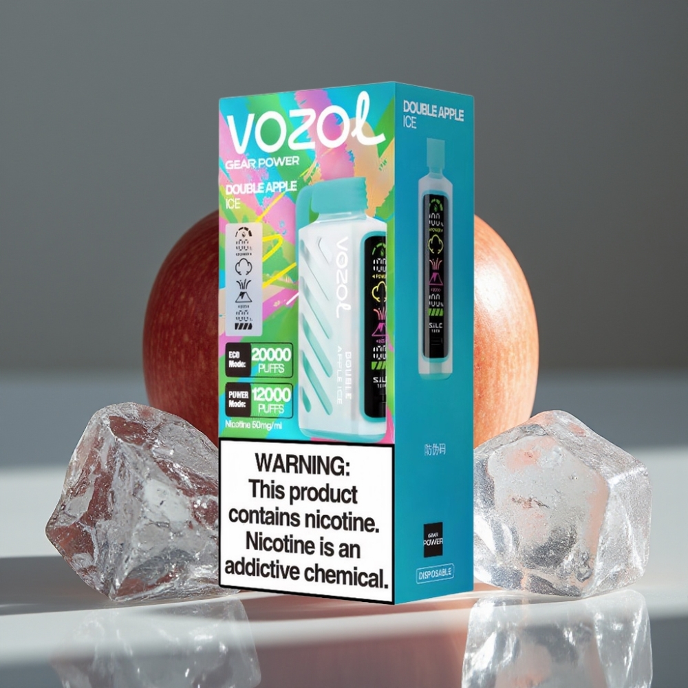 VOZOL Gear Power 20000 Puffs Dubbel Äpple Is, 20mL, 5%, S.i.L.C. Tech