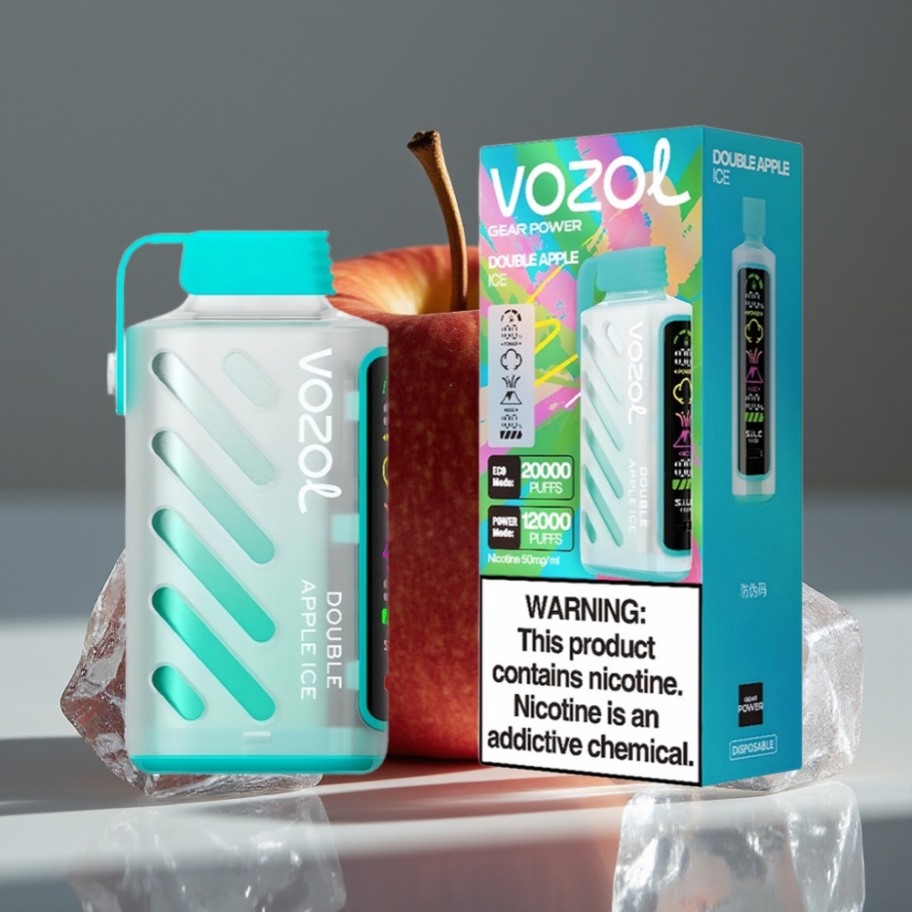 VOZOL Gear Power 20000 Puffs Dubbel Äpple Is, 20mL, 5%, S.i.L.C. Tech