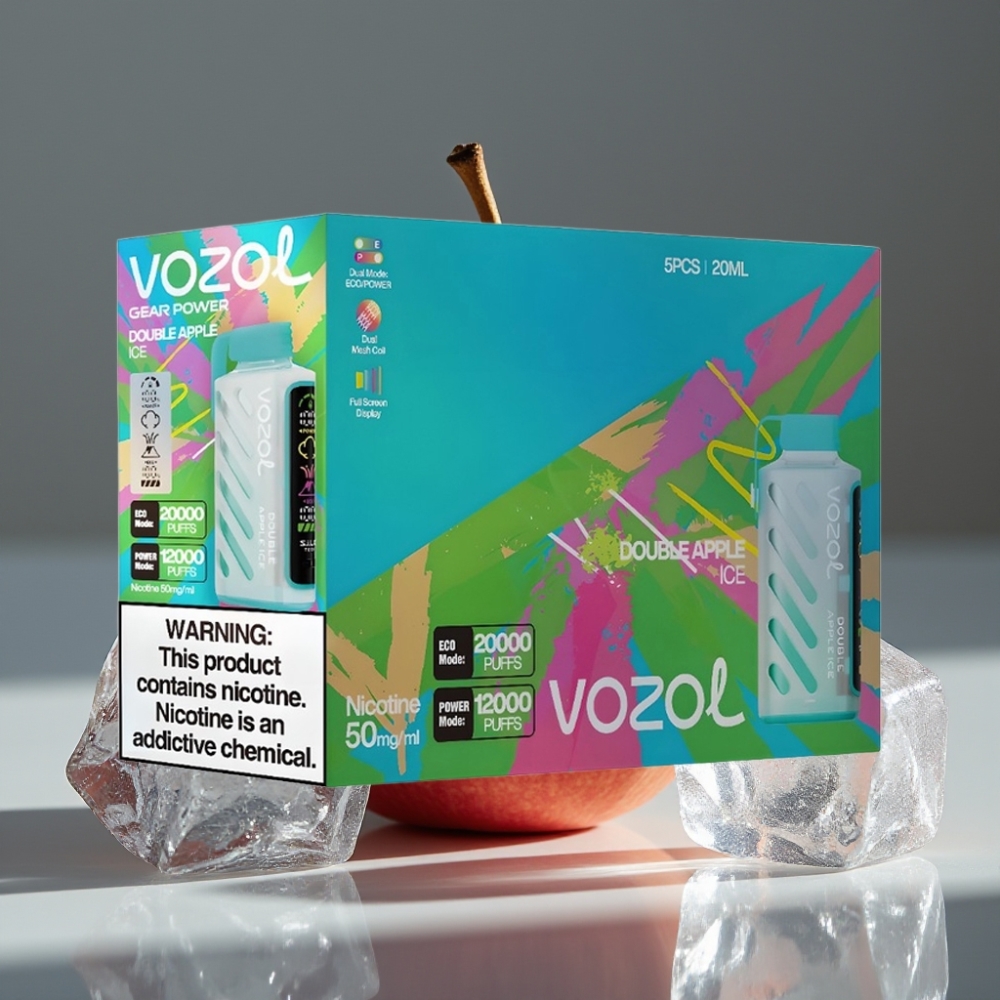 VOZOL Gear Power 20000 Puffs Dubbel Äpple Is, 20mL, 5%, S.i.L.C. Tech