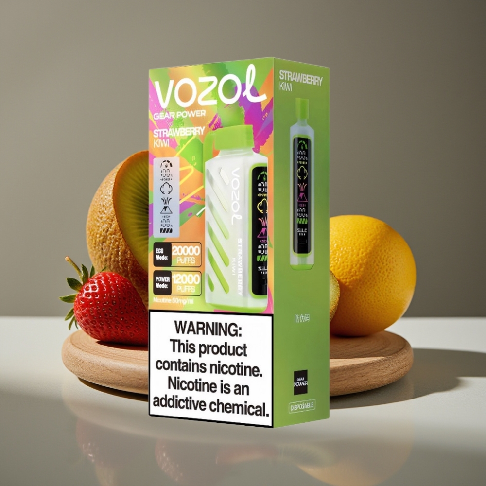 VOZOL Gear Power Jordgubb Kiwi 20000 Puffs 20mL 5% Dual Mesh Coil