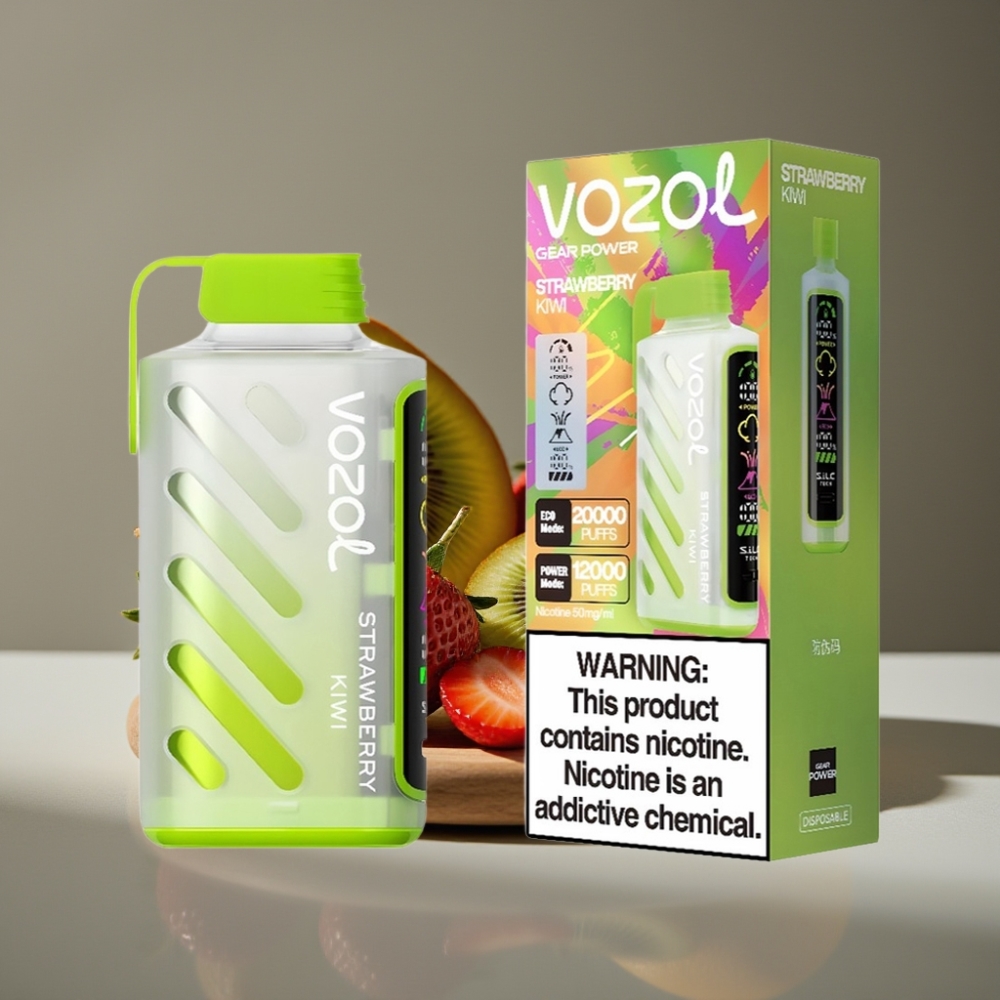 VOZOL Gear Power Jordgubb Kiwi 20000 Puffs 20mL 5% Dual Mesh Coil