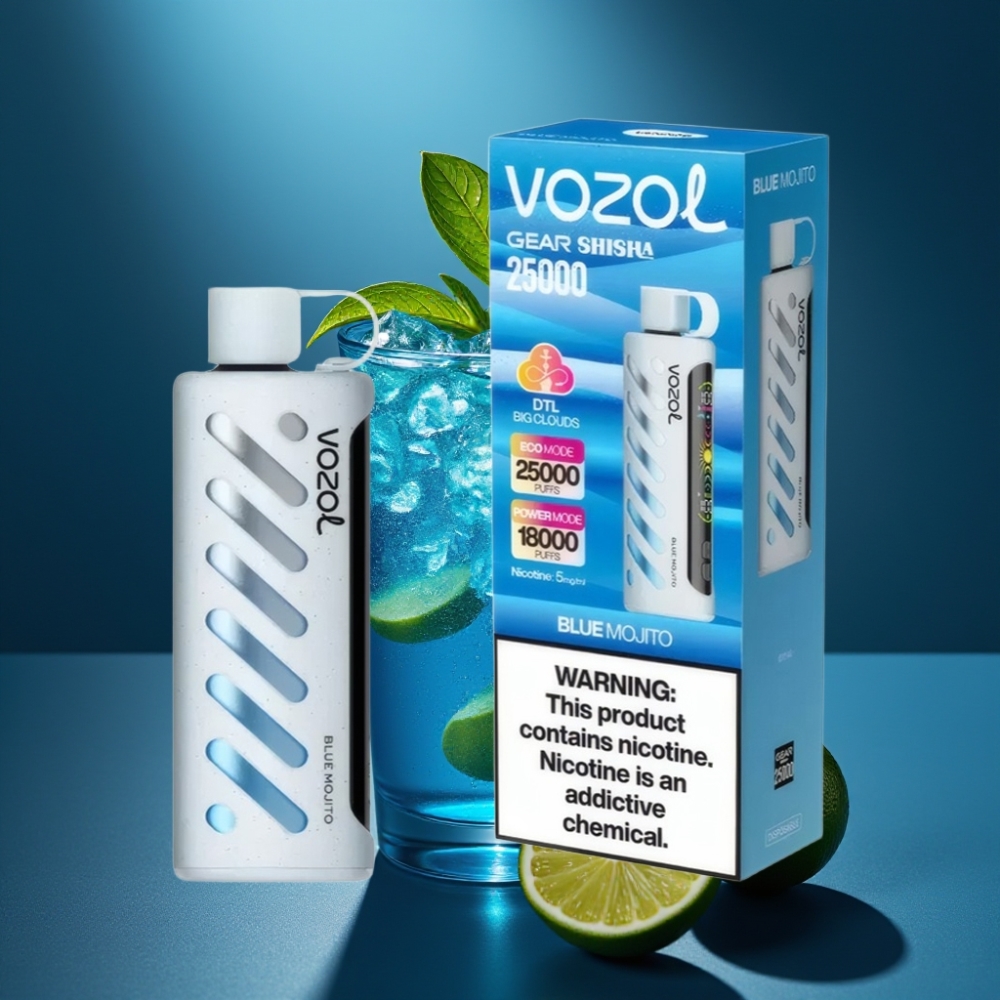 VOZOL Gear Shisha 25000 Puffs Blå Mojito 5mg/ml 1000mAh vape supplier Sweden