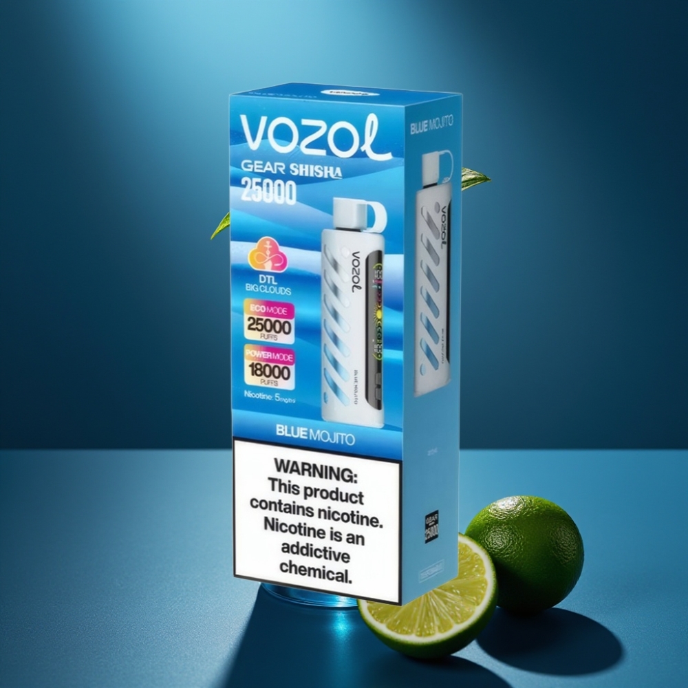 VOZOL Gear Shisha 25000 Puffs Blå Mojito 5mg/ml 1000mAh vape supplier Sweden