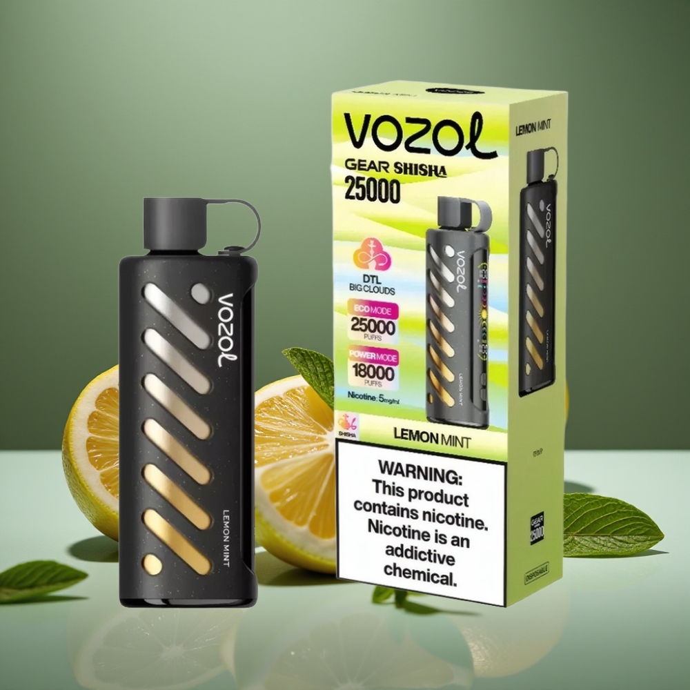 VOZOL Gear Shisha 25000 Puffs Citronmynta 1000mAh 5mg/ml
