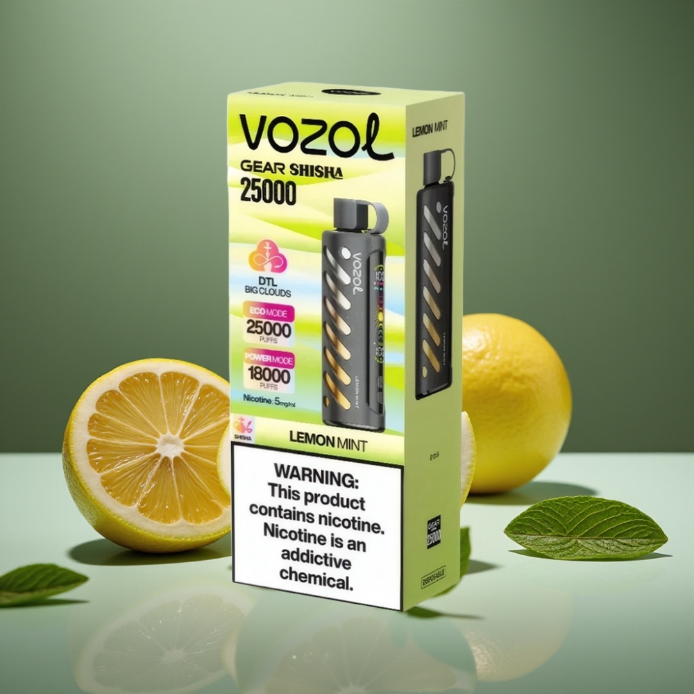 VOZOL Gear Shisha 25000 Puffs Citronmynta 1000mAh 5mg/ml