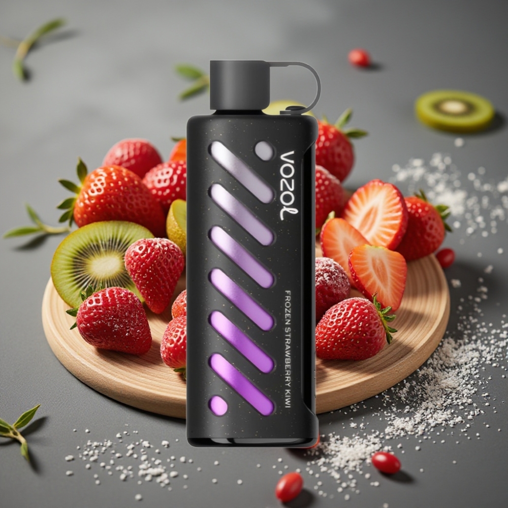 VOZOL Gear Shisha 25000 Puffs Disposable Fryst Jordgubb Kiwi, 5mg/ml, 1000mAh, Dual Mesh