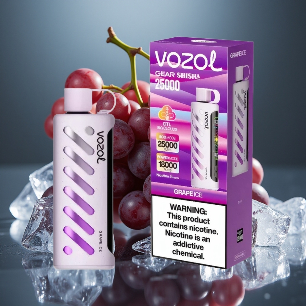 VOZOL Gear Shisha 25000 Puffs Engångsvape Druvis & 30 smaker, 1000mAh, 5mg/ml
