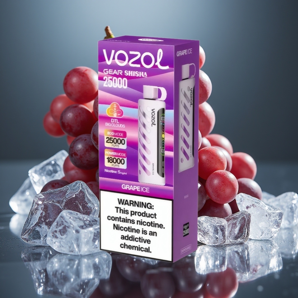 VOZOL Gear Shisha 25000 Puffs Engångsvape Druvis & 30 smaker, 1000mAh, 5mg/ml