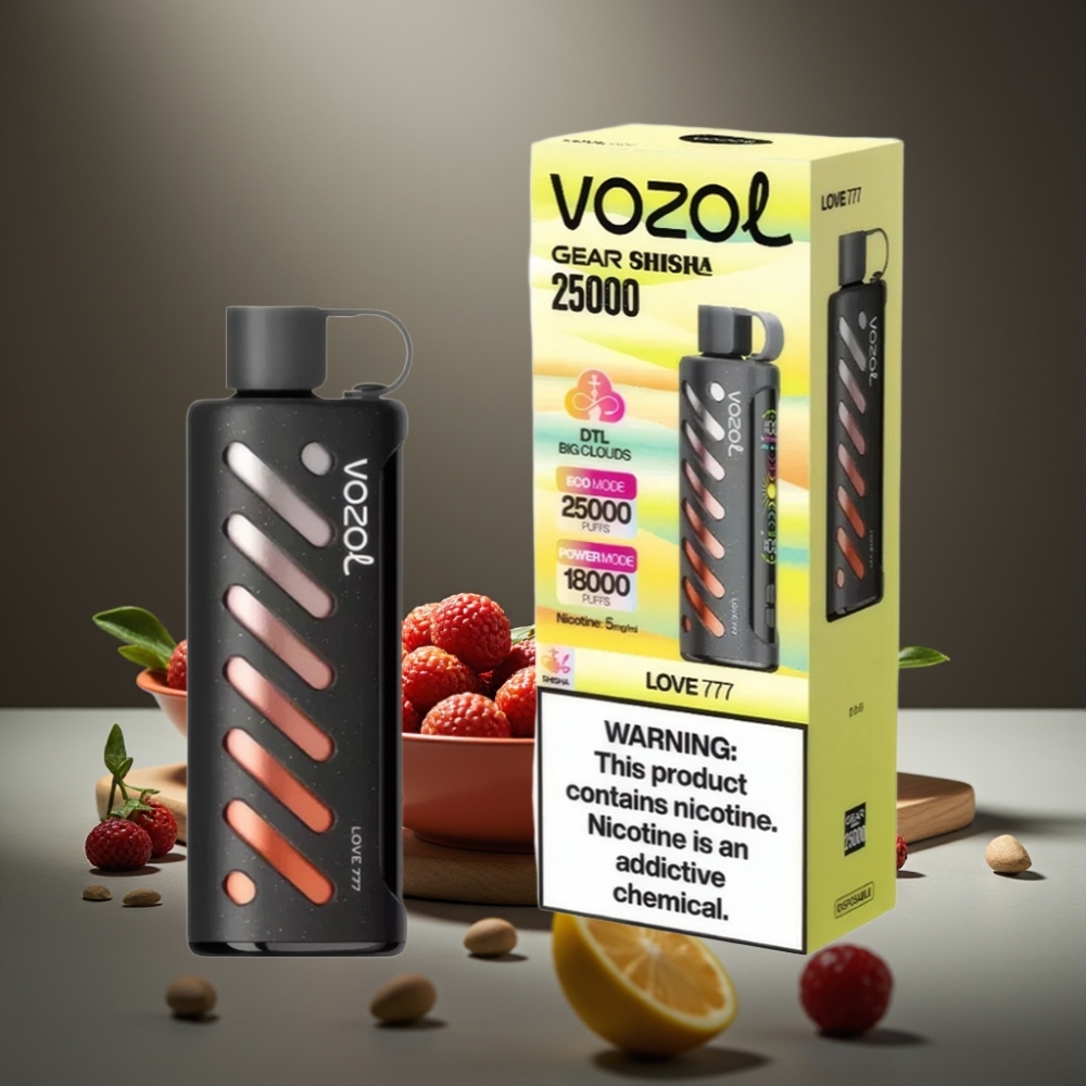 VOZOL Gear Shisha 25000 Puffs Kärlek 777, 5mg/ml, 1000mAh, Dual Mesh