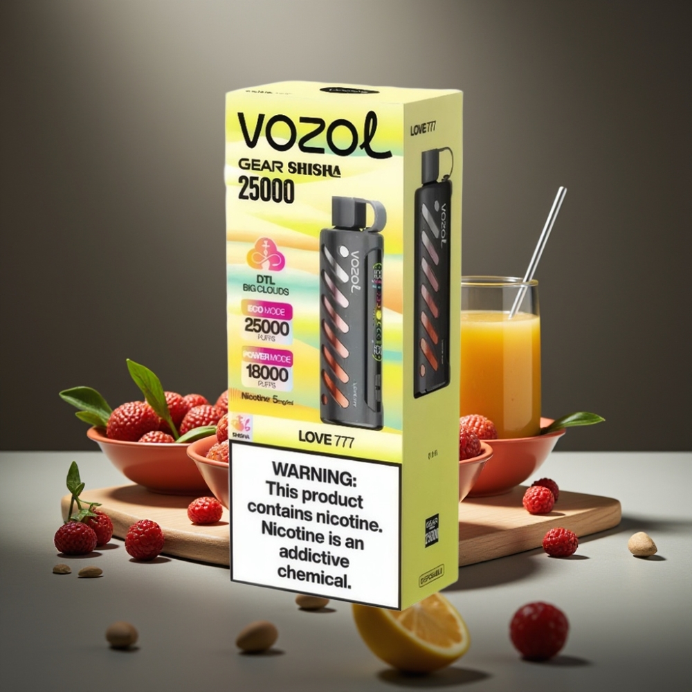 VOZOL Gear Shisha 25000 Puffs Kärlek 777, 5mg/ml, 1000mAh, Dual Mesh