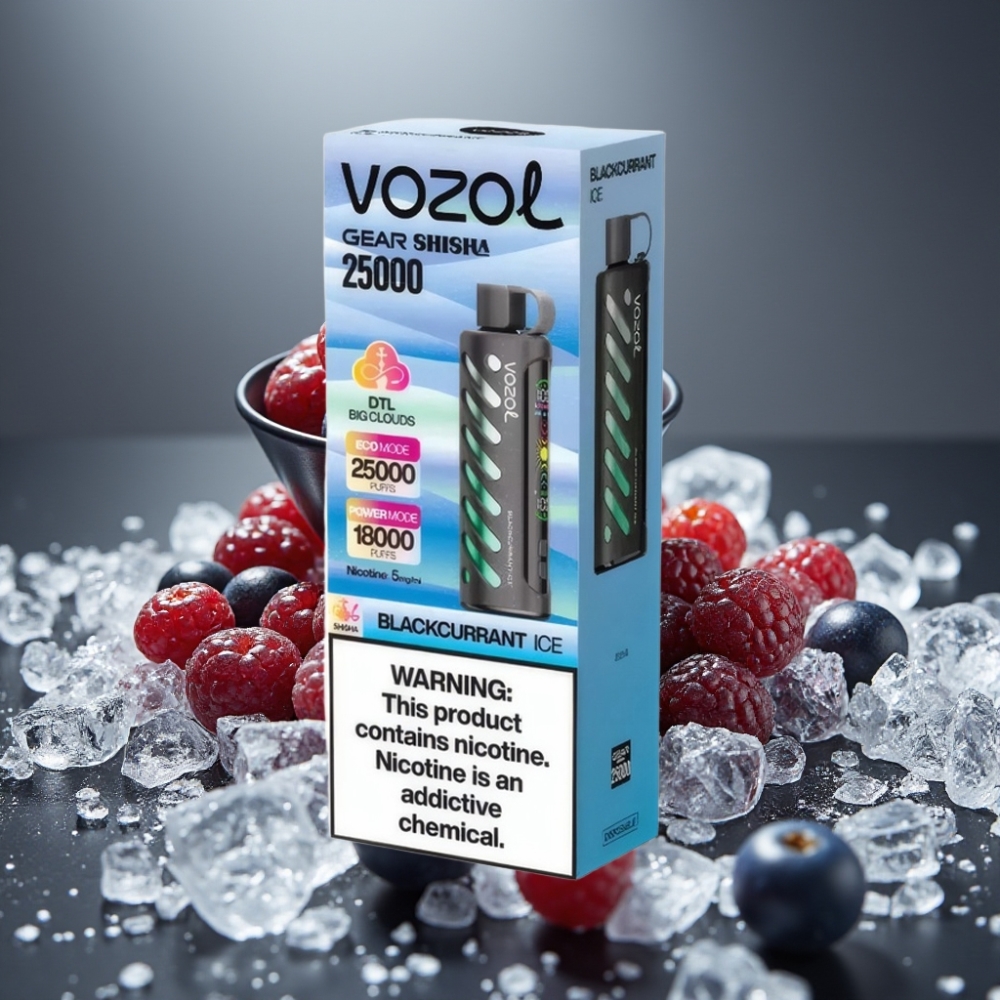 VOZOL Gear Shisha Svartvinbär & Is 25000 Puffs 5mg/ml 1000mAh