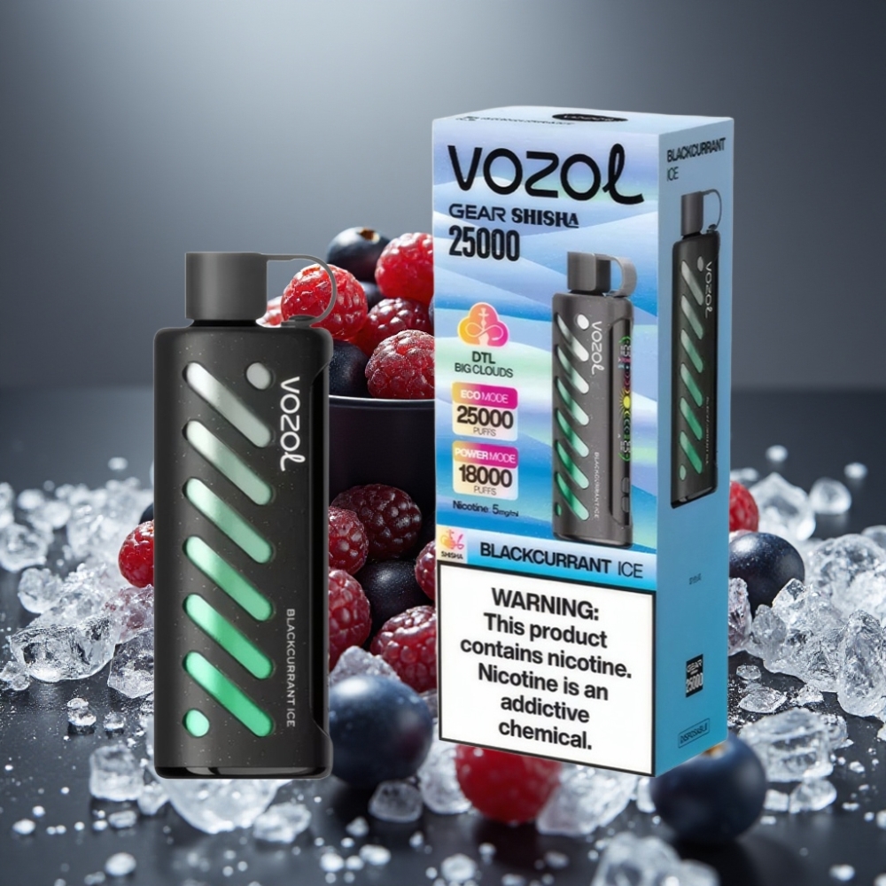 VOZOL Gear Shisha Svartvinbär & Is 25000 Puffs 5mg/ml 1000mAh