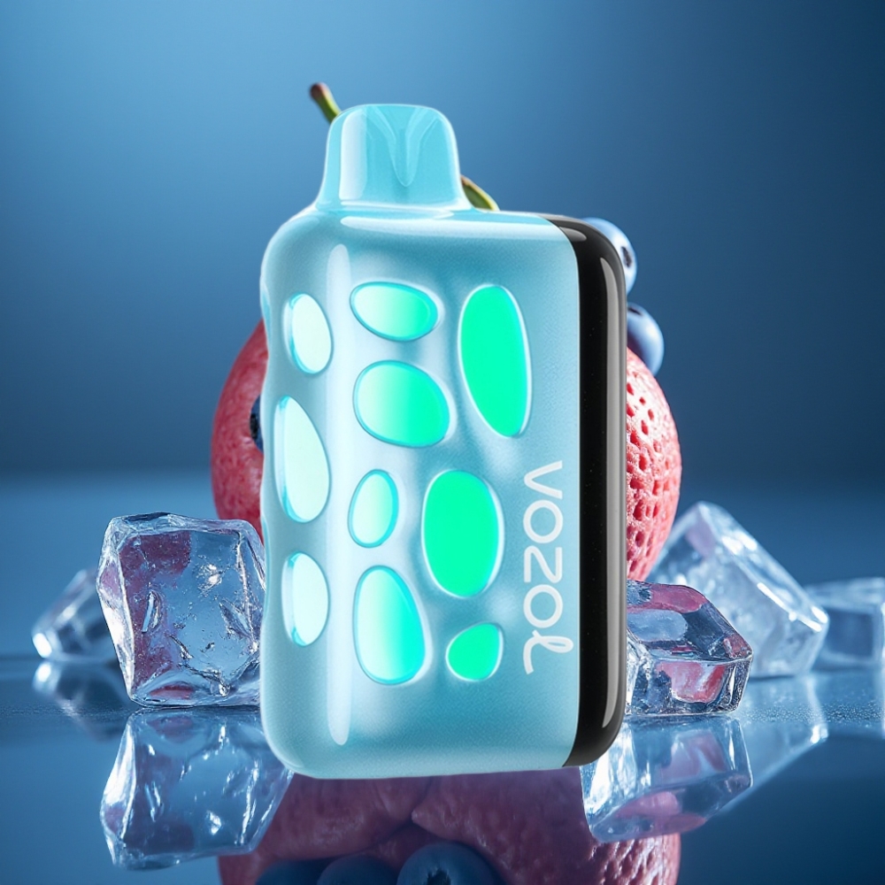 VOZOL RAVE 40000 Engångsvape Blå Hallon Is – 1000mAh, 20/50mg/ml, 80% laddning på 20 min