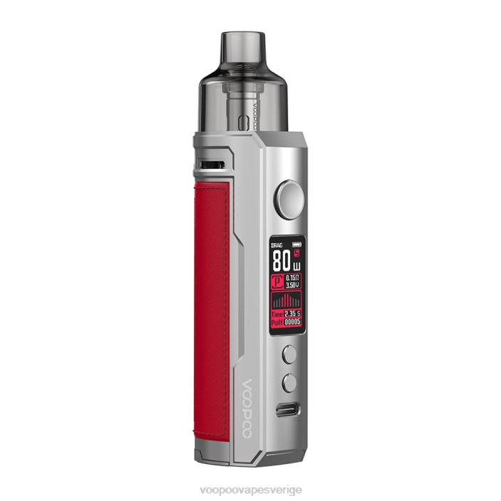 VOOPOO DRAG X pod mod kit - VOOPOO Vape Pro Sverige silverröd B46V178